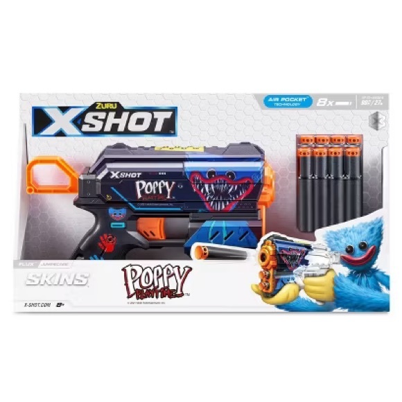 NWT Zuru X-Shot SKINS Flux Poppy Playtime Jumpscare Dart Blaster - Picture 1 of 5